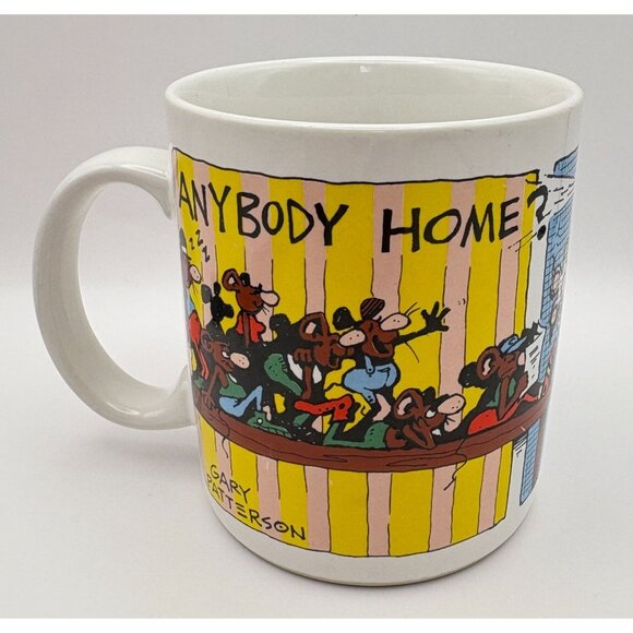 Gary Patterson Anybody Home? Cartoon Coffee Mug Cat Mice Comic Retro 80s - Picture 10 of 10